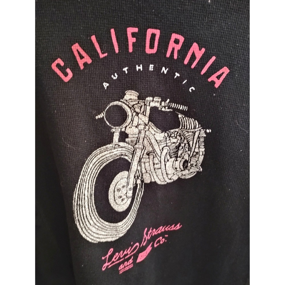 ▪️Levi's California‎ Biker Graphic Waffle Knit Thermal XL Black grunge skater